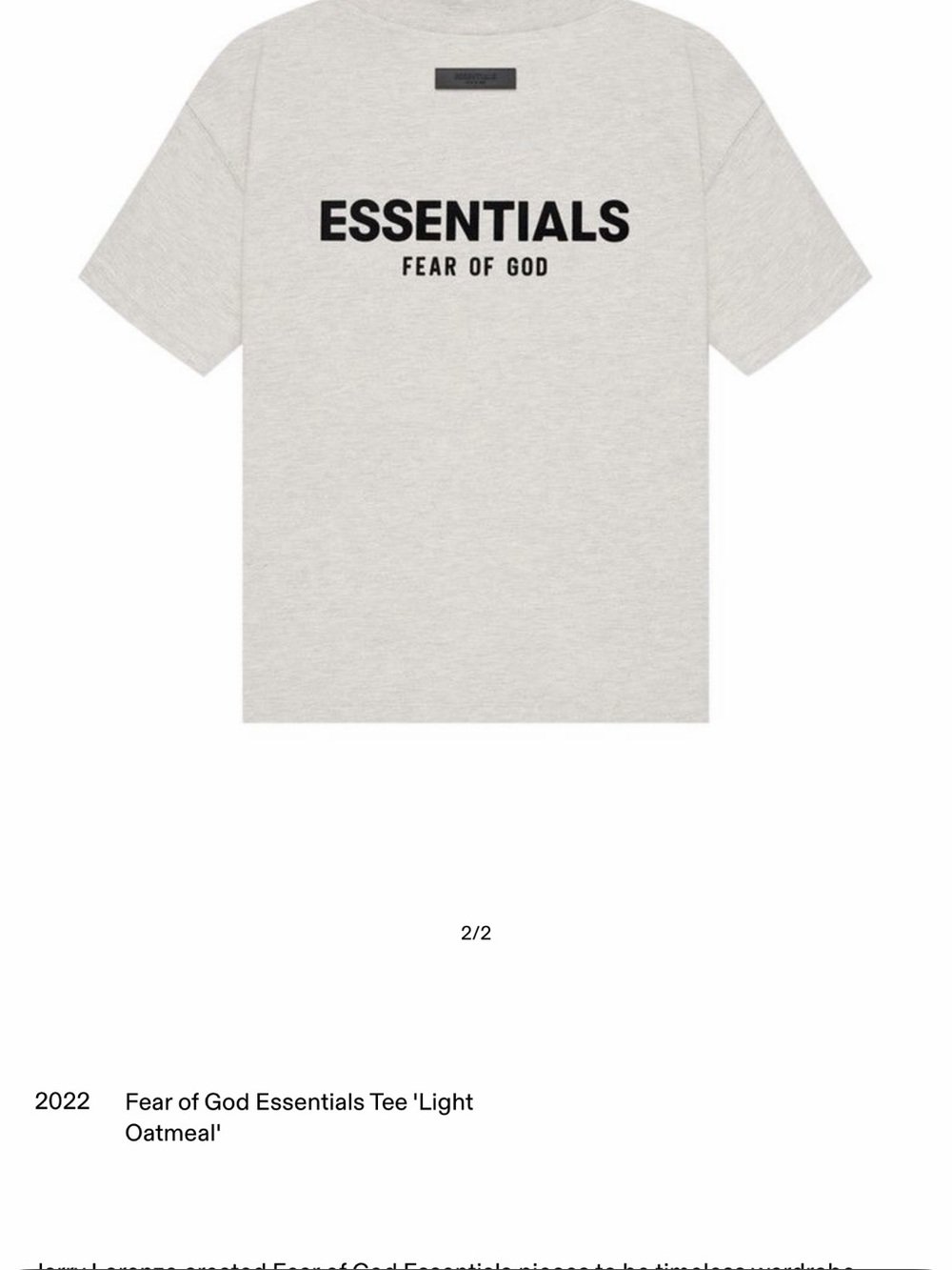 Fear of God ESSENTIALS Kids T-Shirt in Light Oatmeal with Black Logo
